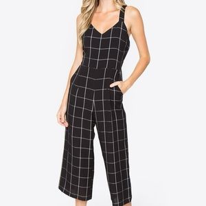 Sugar lips Mayfair plaid sleeveless cropped jumpsuit